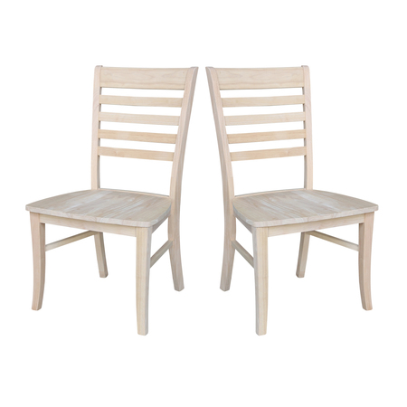 International Concepts Set of 2 Roma Ladderback Chairs, Unfinished C-310P